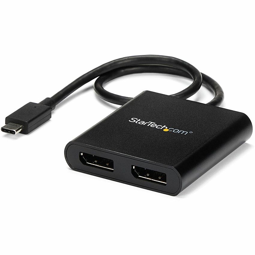 StarTech 2-port Usb-c To Displayport Mst Hub - 4k 30hz - Multi-stream Transport Hub For Usb C Windows Devices - Thunderbolt 3 Compatible (MSTCDP122DP)