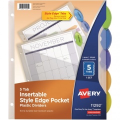 Avery Insertble Style Edge Plastic Pocket Dividers (11292)