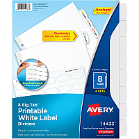 Avery Big Tab Printable Label Dividers, Easy Peel Labels, 8 Tabs (AVE14433)
