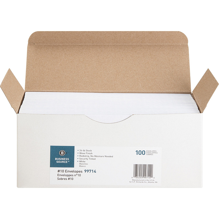 Business Source No. 10 Peel-to-seal Security Envelopes (BSN99714)