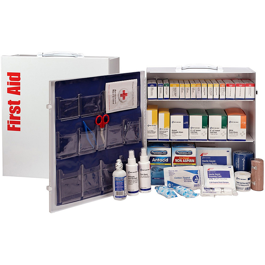 First Aid Only 3-Shelf First Aid Cabinet with Medications - ANSI Compliant (FAO90575)