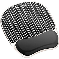 Fellowes Photo Gel Mouse Pad Wrist Rest with Microban - Black Chevron (9549901)