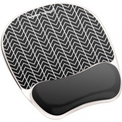 Fellowes Photo Gel Mouse Pad Wrist Rest with Microban - Black Chevron (9549901)