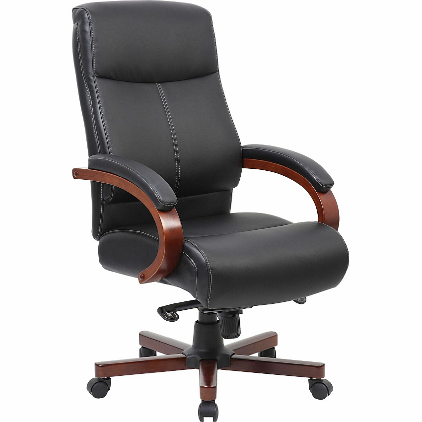 Lorell Executive High-Back Wood Finish Office Chair (LLR69531)