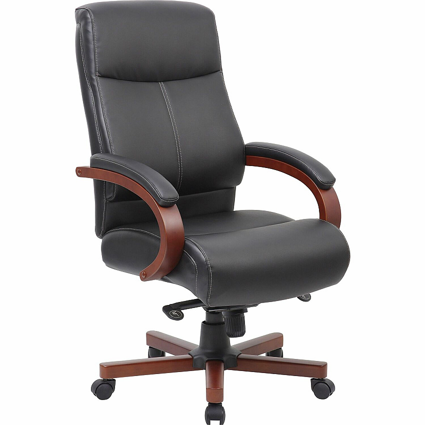 Lorell Executive High-Back Wood Finish Office Chair (LLR69532)