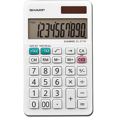 Sharp EL-377WB 10 Digit Professional Handheld Calculator