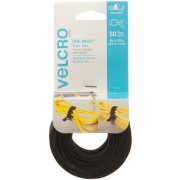 Velcro ONE-WRAP Thin Ties 8in x 1/2in Ties Black 50 ct (95172)