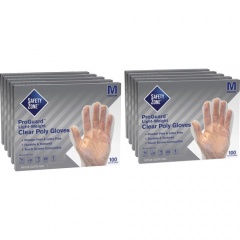 Safety Zone Clear Powder Free Polyethylene Gloves (GDPEMD)