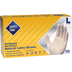 Safety Zone Powdered Natural Latex Gloves (SZNGRDRLG1T)
