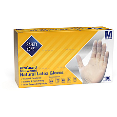 Safety Zone Powdered Natural Latex Gloves (SZNGRDRMD1T)