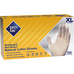 Safety Zone Powdered Natural Latex Gloves (SZNGRDRXL1T)
