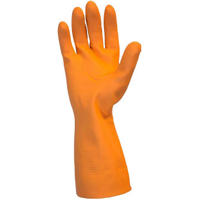 Safety Zone Orange Neoprene Latex Blend Flock Lined Latex Gloves (SZNGRFOLG1SF)