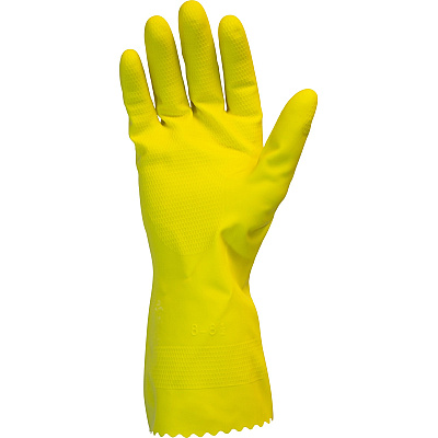 Safety Zone Yellow Flock Lined Latex Gloves (SZNGRFYMD1S)