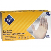 Safety Zone Powder Free Natural Latex Gloves (GRPRXL1T)