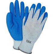 Safety Zone Blue/Gray Coated Knit Gloves (GRSLSM)