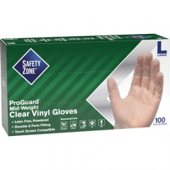 Safety Zone Powdered Clear Vinyl Gloves (GVDRLG1)