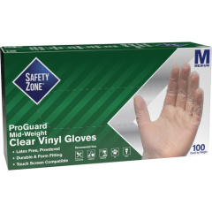 Safety Zone Powdered Clear Vinyl Gloves (GVDRMD1)