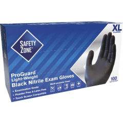Safety Zone Powder Free Black Nitrile Gloves (GNPRXLBK)