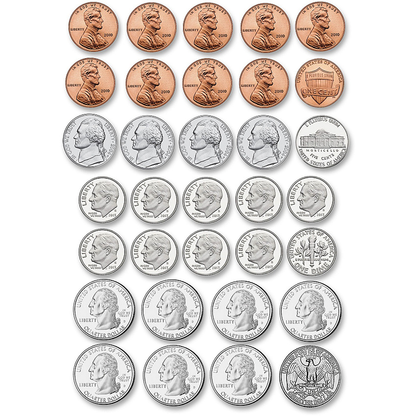 Ashley US Coin Money Set Die-cut Magnets (ASH10067)