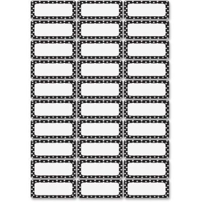 Ashley Dry Erase Black/White Dots Nameplate Magnets (10080)