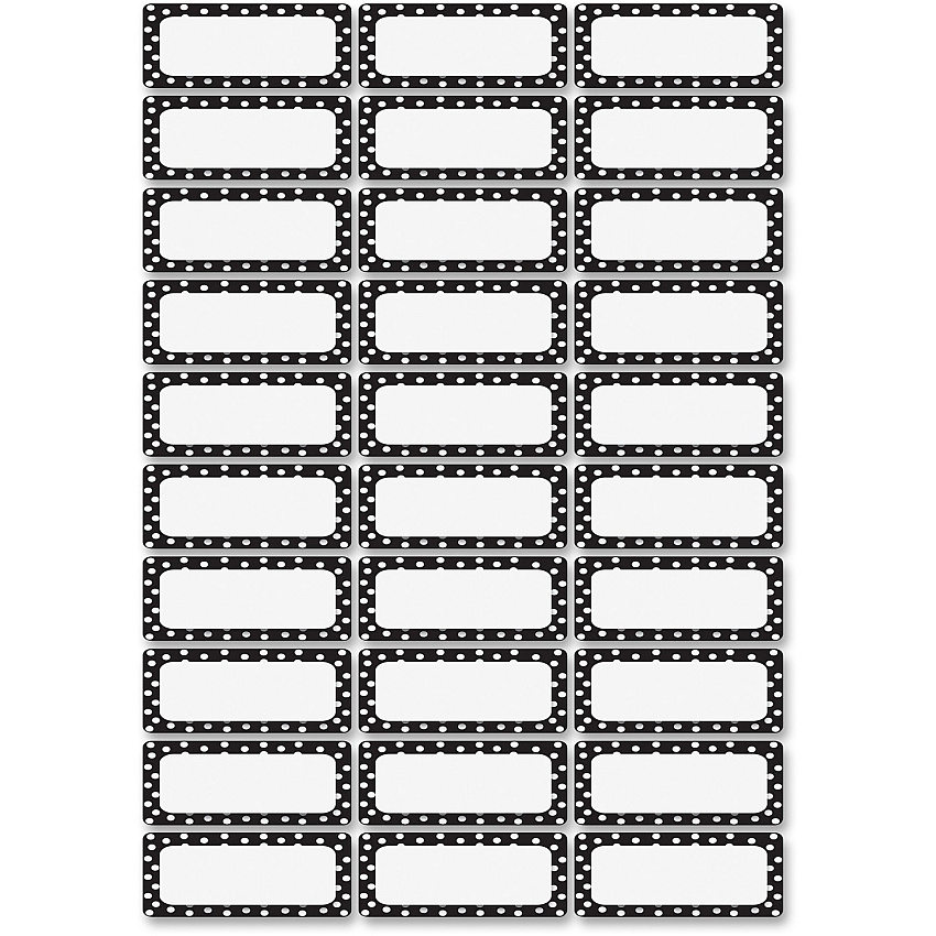 Ashley Dry Erase Black/White Dots Nameplate Magnets (ASH10080)