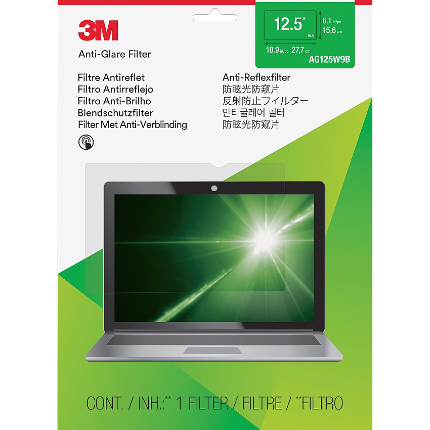 3M Anti-Glare Filter Clear, Matte (MMMAG125W9B)
