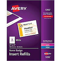 Avery Laser/Inkjet Badge Insert Refills (AVE5392)