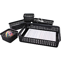 Advantus 5-pack Plastic Weave Bins (AVT37530)