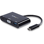 StarTech Usb-c Vga Multiport Adapter - Usb 3.0 Port - 60w Pd - Usb Type-c To Vga - Usb C Laptop Travel Adapter - Usb Type C Adapter With Pd (CDP2VGAUACP)