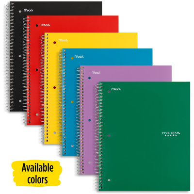 Five Star Wirebound Wide Rule 1-Subject Notebook (05200)