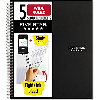 Five Star Wirebound Black 5-subject Notebook (MEA72045)