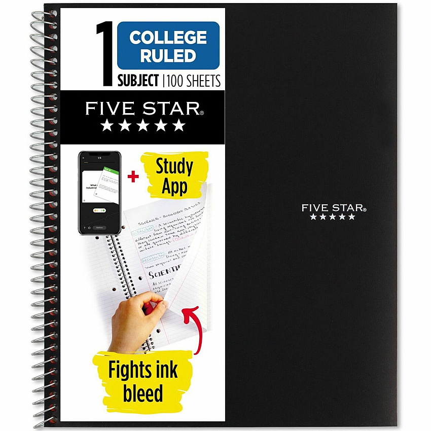 Five Star College Ruled 1-subject Notebook (MEA72057)