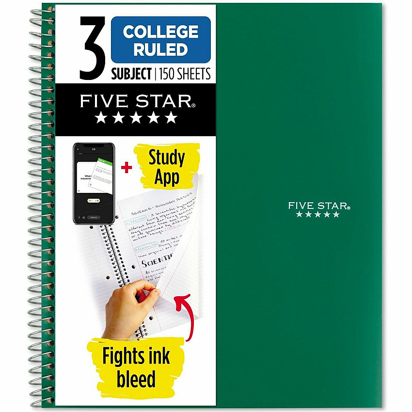 Five Star College Ruled 3 - subject Notebook - Letter (MEA72067)