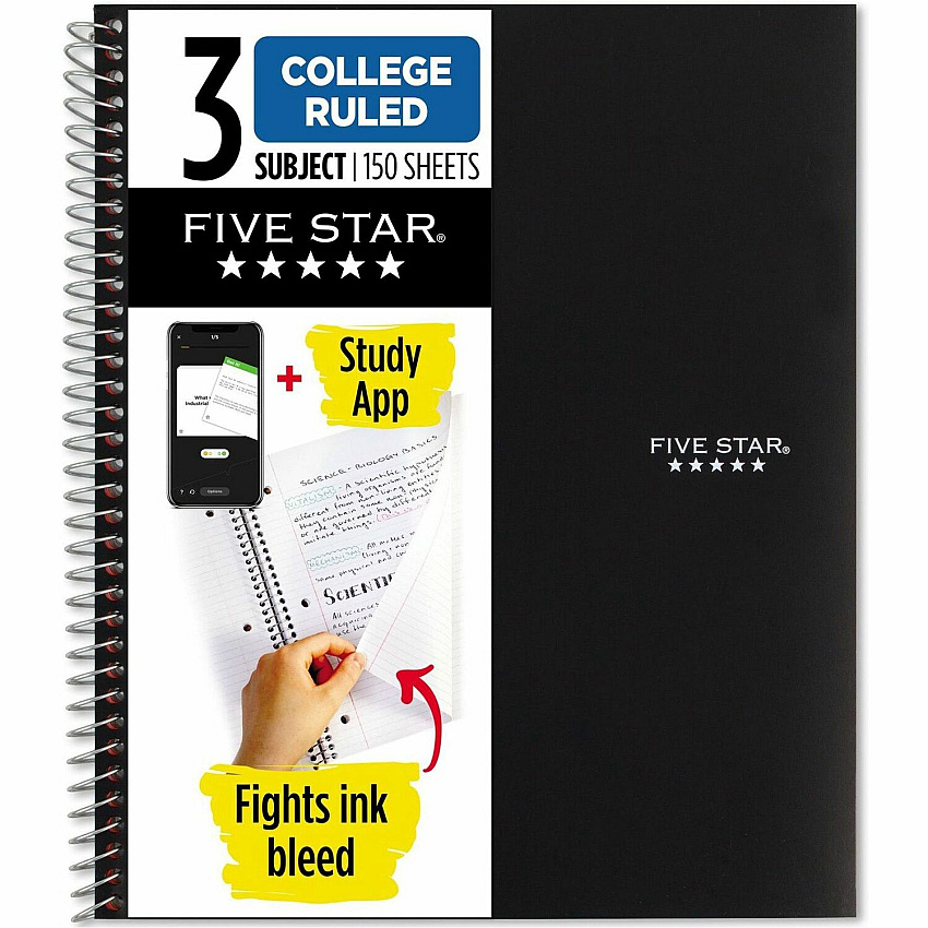 Five Star College Ruled 3 - subject Notebook - Letter (MEA72069)