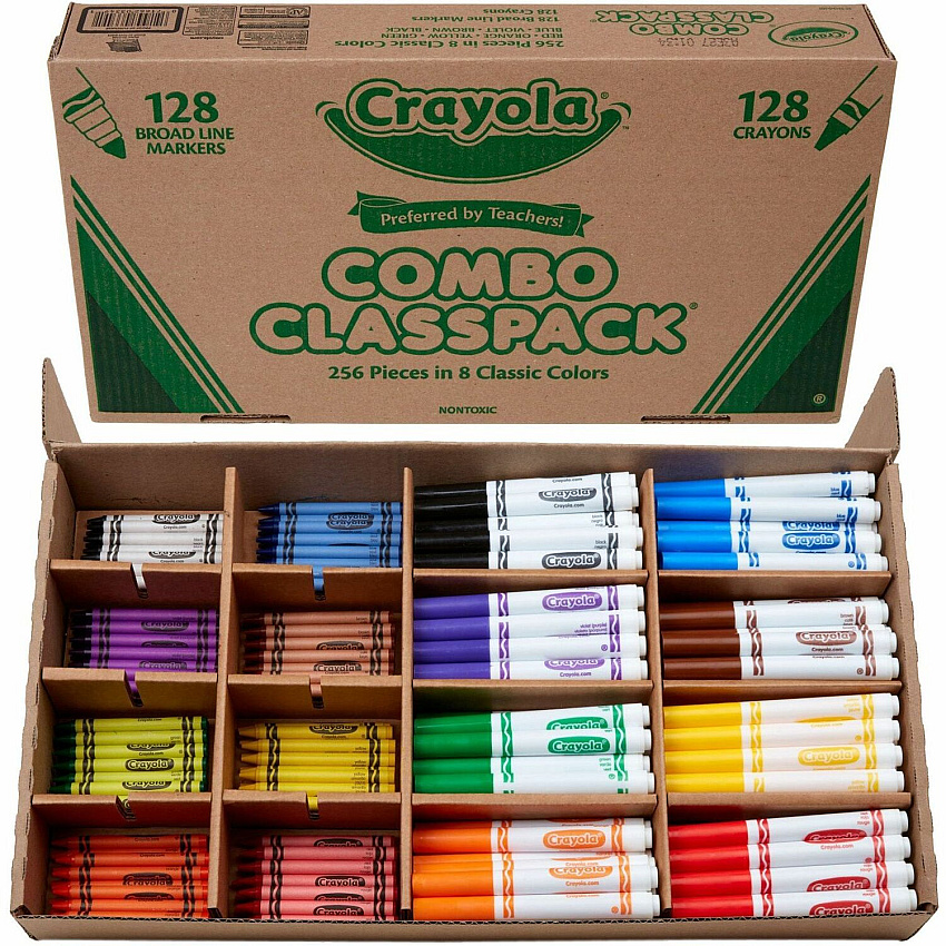 Crayola 8-Color Crayons/Markers Combo Classpack (CYO523349)