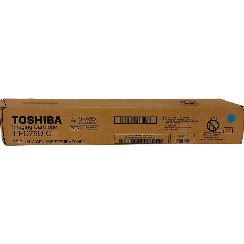 Toshiba Original Standard Yield Laser Toner Cartridge - Cyan - 1 Each (TOSTFC75UC)