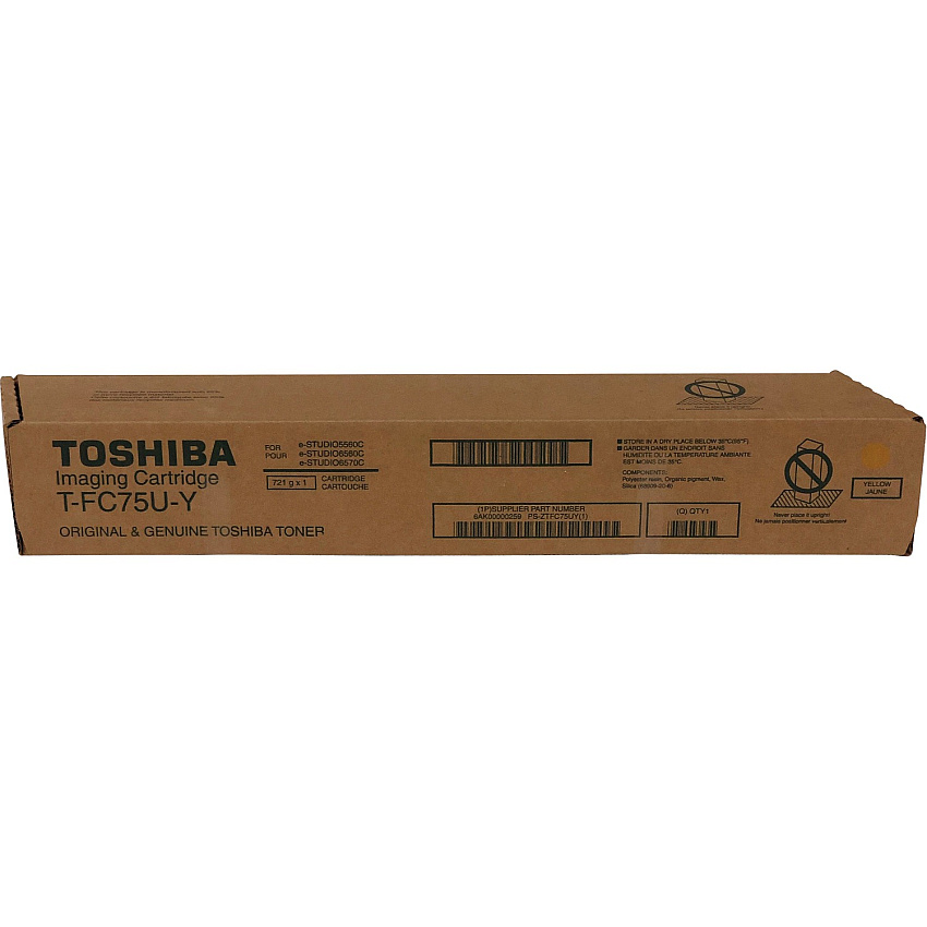Toshiba Original Standard Yield Laser Toner Cartridge - Yellow - 1 Each (TOSTFC75UY)
