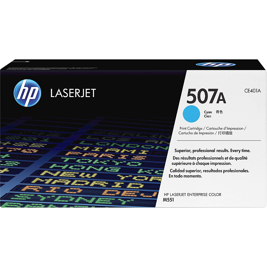 HP 507A (HEWCE401A) Original Laser Toner Cartridge - Single Pack - Cyan - 1 Each