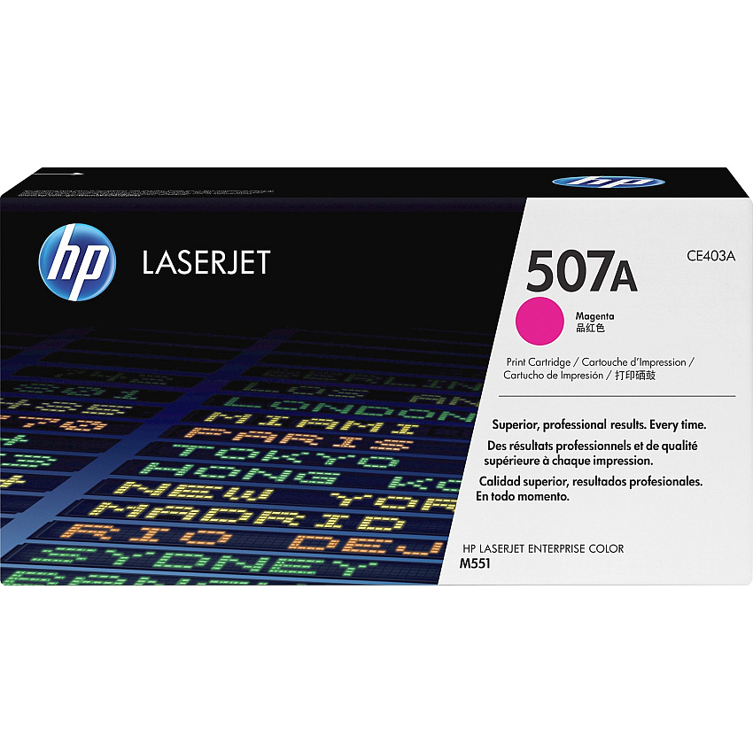 HP 507A (HEWCE403A) Original Laser Toner Cartridge - Single Pack - Magenta - 1 Each