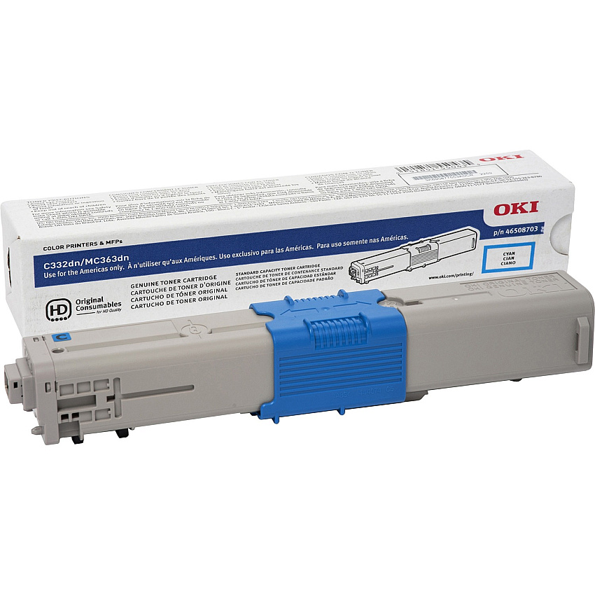 Oki Original LED Toner Cartridge - Cyan - 1 Each (OKI46508703)