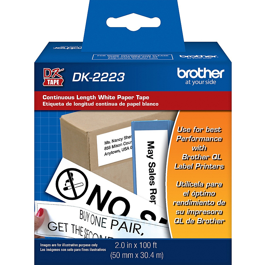 Brother DK2223 - White Continuous Length Paper Tape