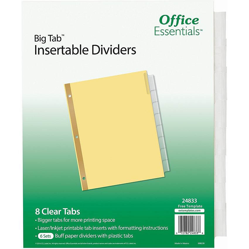 Avery Office Essentials Big Tab Insertable Dividers (24833)