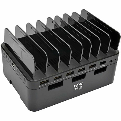 Eaton Tripp Lite Series 7-Port USB Charging Station with Quick Charge 3.0, USB-C Port, Device Storage, 5V 4A (60W) USB Charge Output (U280007CQCST)