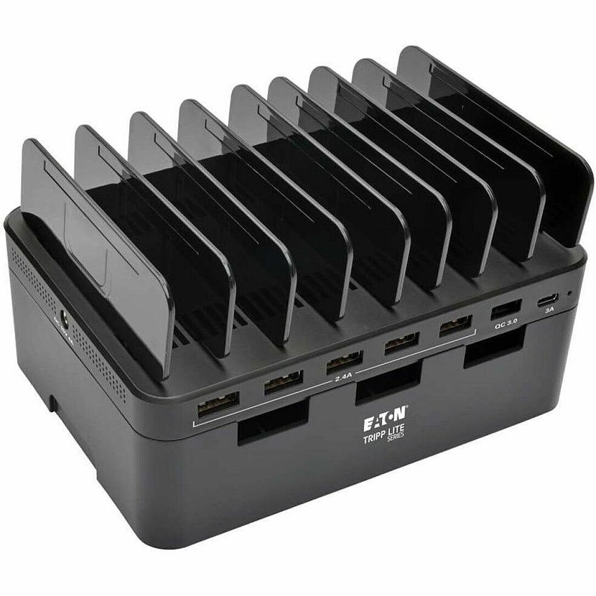 Eaton Tripp Lite Series 7-Port USB Charging Station with Quick Charge 3.0, USB-C Port, Device Storage, 5V 4A (60W) USB Charge Output (U280007CQCST)