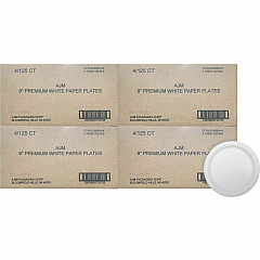 AJM Packaging Packaging Packaging AJM Packaging Packaging 9" Dinnerware Paper Plates (AJMCP9AJCWWH1CT)