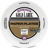AJM Packaging Packaging Packaging AJM Packaging Packaging 9" Dinnerware Paper Plates (AJMCP9GOEWH)