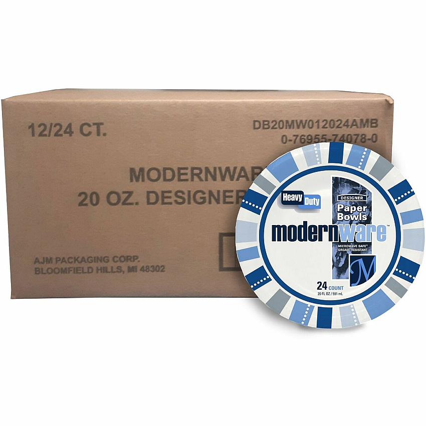 ModernWare Designer 20 oz Paper Bowls (AJMDB20MW012)