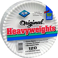 AJM Packaging Packaging Packaging AJM Packaging Packaging 9" Original Heavyweight Plates (AJMOH9AJBXWH)