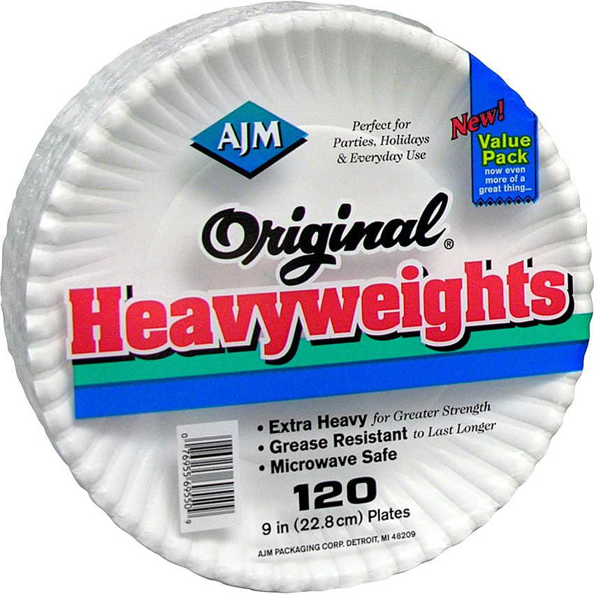 AJM Packaging Packaging Packaging AJM Packaging Packaging 9" Original Heavyweight Plates (AJMOH9AJBXWH)