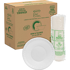 Dart Quiet Classic 12 oz Laminated Foam Bowls (DCC12BWWQR)